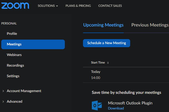 Zoom-Zeitplan-Meetings