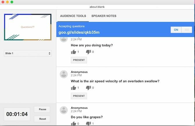 Google Slides q und a