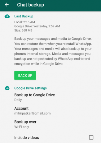 WhatsApp Chat Backup