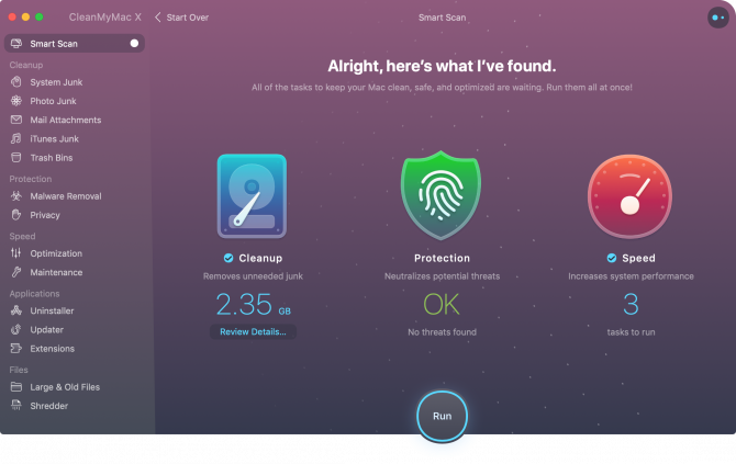 CleanMyMac X für Mac Aufräumen