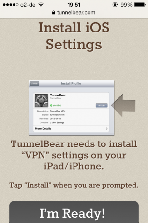 Richten Sie mit Tunnelbear tunnelbear4 in wenigen Minuten ein VPN auf Ihrem iPhone ein