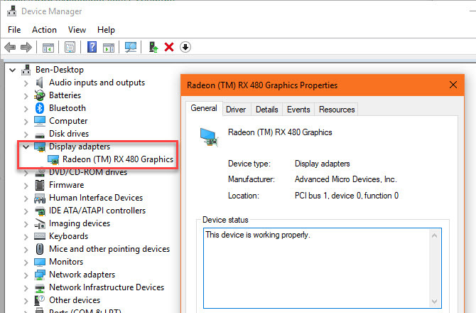 Windows-Systemdetails - Grafikkarte