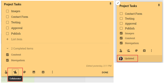 Verwendung von Google Keep für einfaches Projektmanagement GoogleKeepCollaborateUpdate web