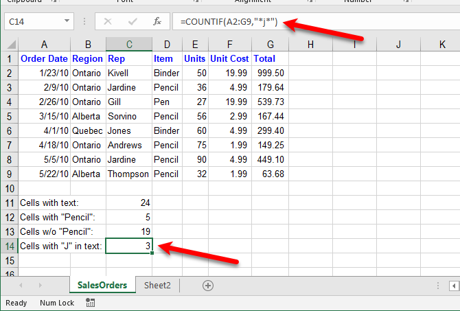 Excel-Textfunktionen - Zählen Sie Zellen mit einem bestimmten Text an einer beliebigen Position