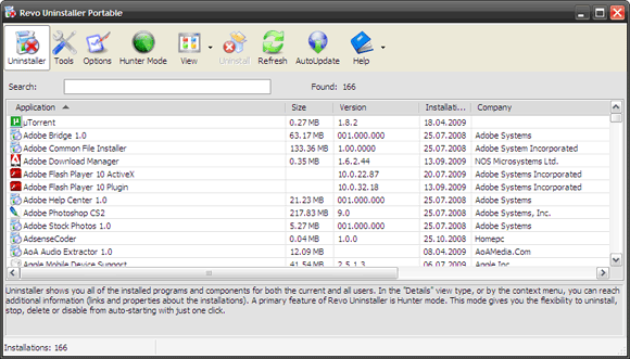 Deinstallationsprogramm für freie Software