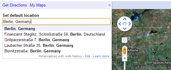 Google Map Suche