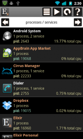 Systeminformationen Android