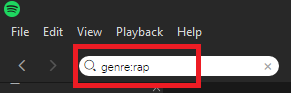 Spotify-Suchgenre