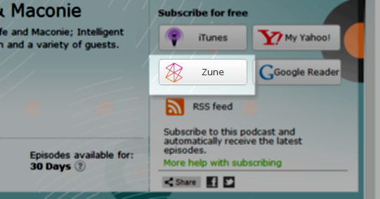 Zune Podcast Management Software