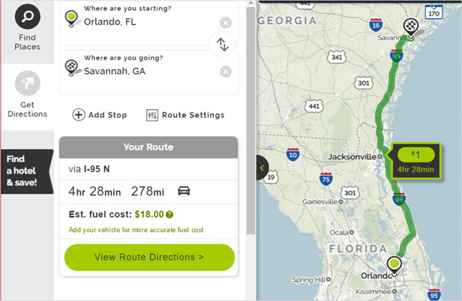 Mapquest Planer Web