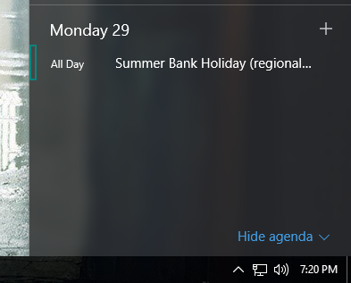 Windows 10 Kalender Agenda Taskleiste