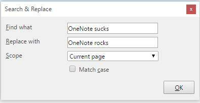 OneNote-Makro suchen und ersetzen