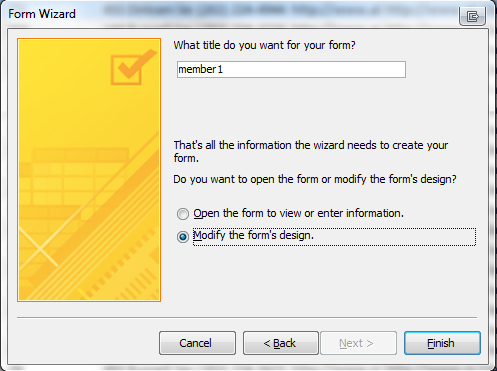 Access 2013 Form Wizard Design