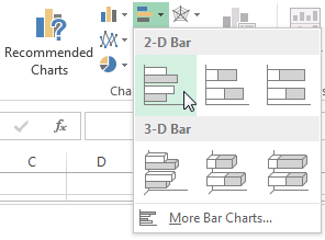 Excel Wählen Sie 2D-Balkendiagramm