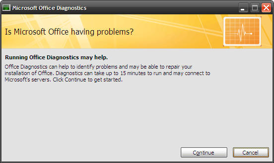 So beheben Sie Microsoft Office-Probleme mit MS Office Diagnostics 2 im ersten Fenster