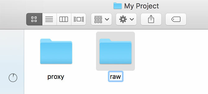 Umbenennen von Proxy- und Raw-Ordnern in macOS