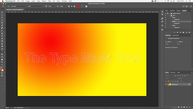 Arbeiten mit Text in Photoshop - Maskentool vom Typ Photoshop