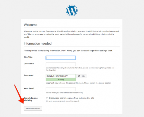 Installieren Sie WordPress in der Cloud 9 3