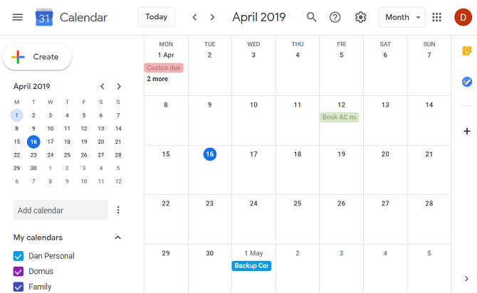 Google Kalender Web App