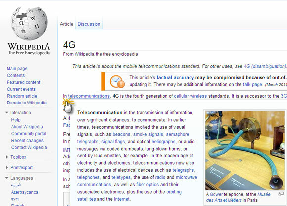 Wikipedia-Erweiterung Chrom