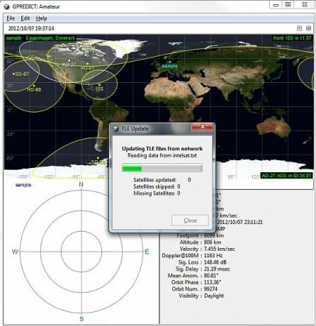 Satelliten-Tracker vorhersagen