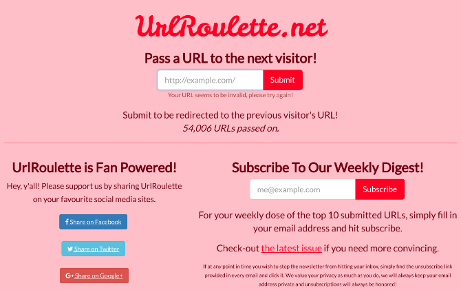 URL Roulette, Stumble Upon Alternative