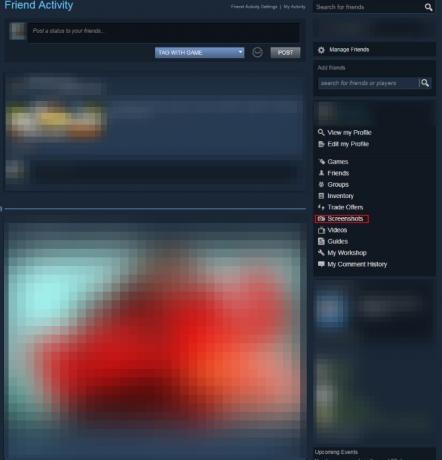 Steam-Konto-Menübildschirm