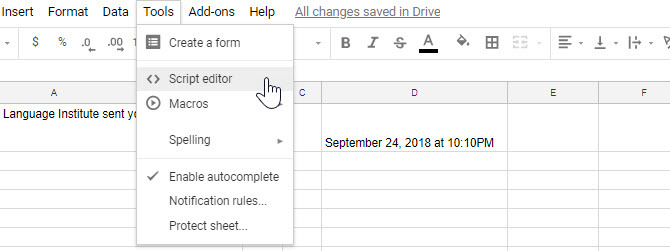 Google Sheets Script Editor