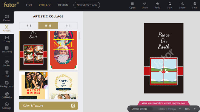 Fotor Fotocollage Layouts