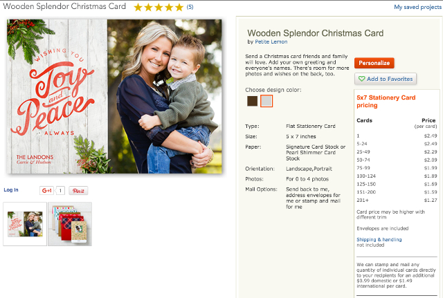 Shutterfly-Weihnachtskarte