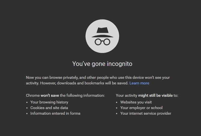 Der Inkognito-Modus ist das private Surfen von Google Chrome