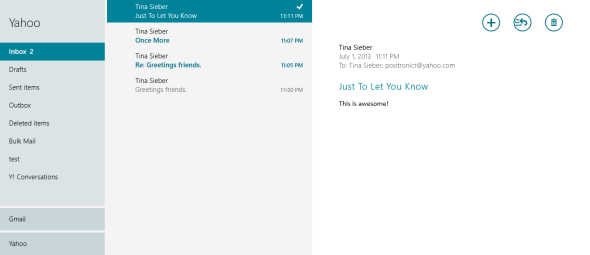 Windows 8 Mail App Übersicht