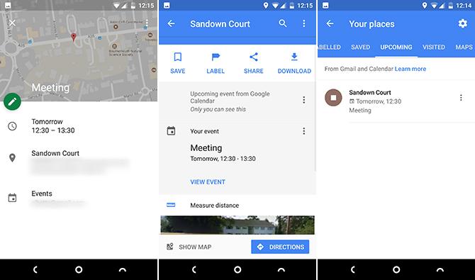 Google Maps Android Kalender Google Mail-Integration