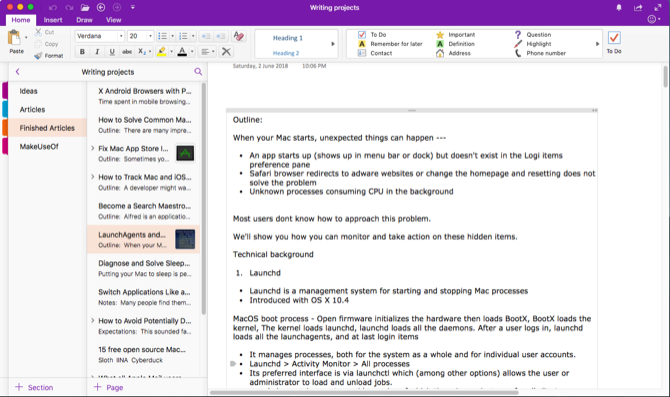 ein Notizbuch mit onenote verwalten