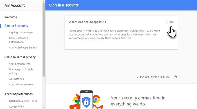 Was ist zu tun, wenn Google den Anmeldezugriff auf Apps von Drittanbietern verhindert? Google Apps Security