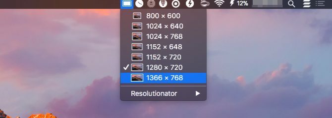 Resolutionator-Mac Menüleiste Apps