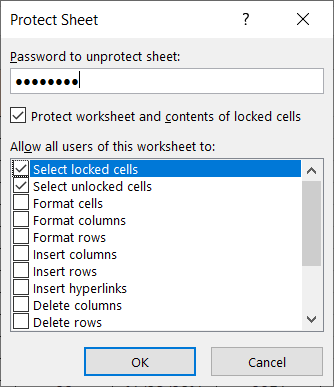 Blatt mit Passwort in Excel schützen