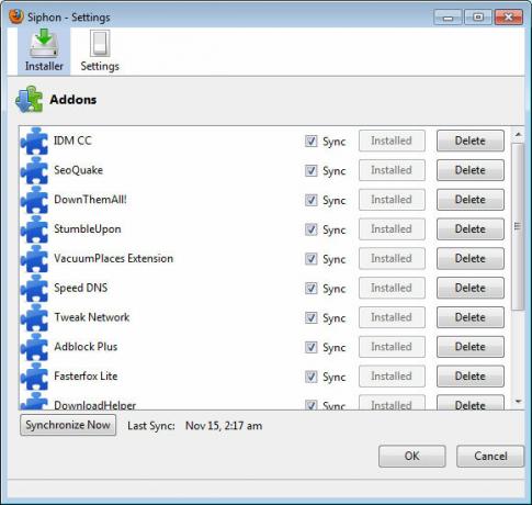 Firefox-Addons synchronisieren