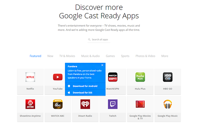 Chromecast-Apps-Website