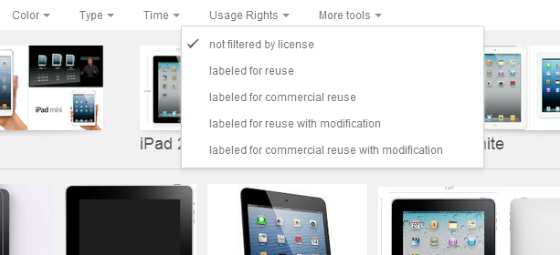 Finden Sie legale Bilder bei Google mit einem neuen Filter ipad cc