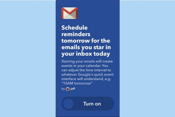 ifttt Google Mail hat E-Mail-Kalendererinnerungen markiert