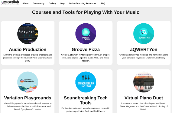 Das MusEDLab der NYU zeigt Ihnen, wie Sie auf der Mini-Site Play With Your Music, die Peter Gabriels Musik verwendet, kostenlos online einen Song produzieren können 
