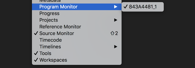 Menüelemente des Premiere Pro-Programmmonitors