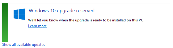 Windows 10 Reserviert