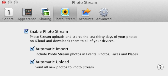 Fotostream os x