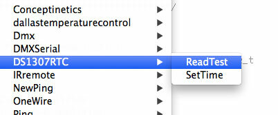 ds1307rtc-Beispielmenü