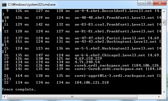 Befehlszeilen-Traceroute