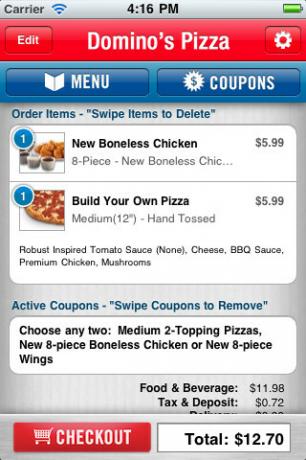 iPhone Pizza App