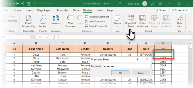 Klicken Sie in Excel auf Blatt entfernen