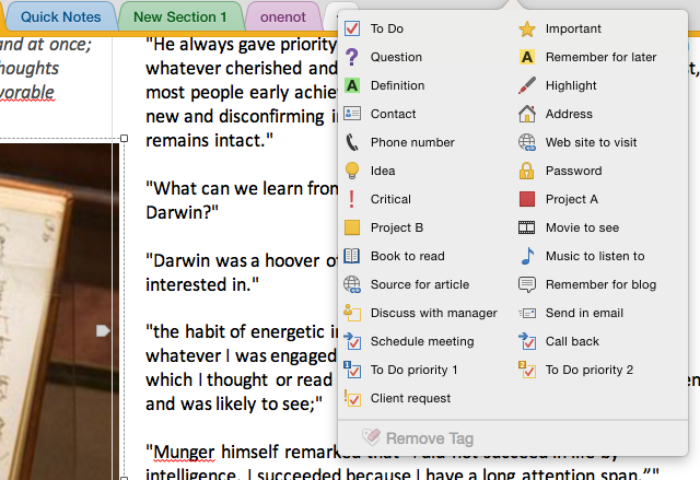 OneNote-Tags